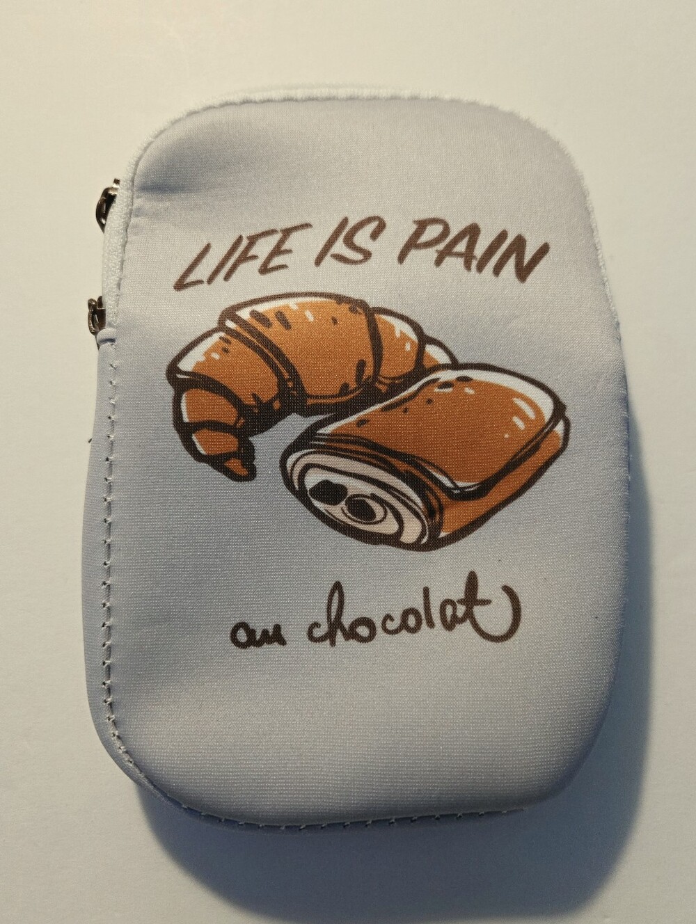 Life Is Pain Au Chocolat Water Bottle Pouch